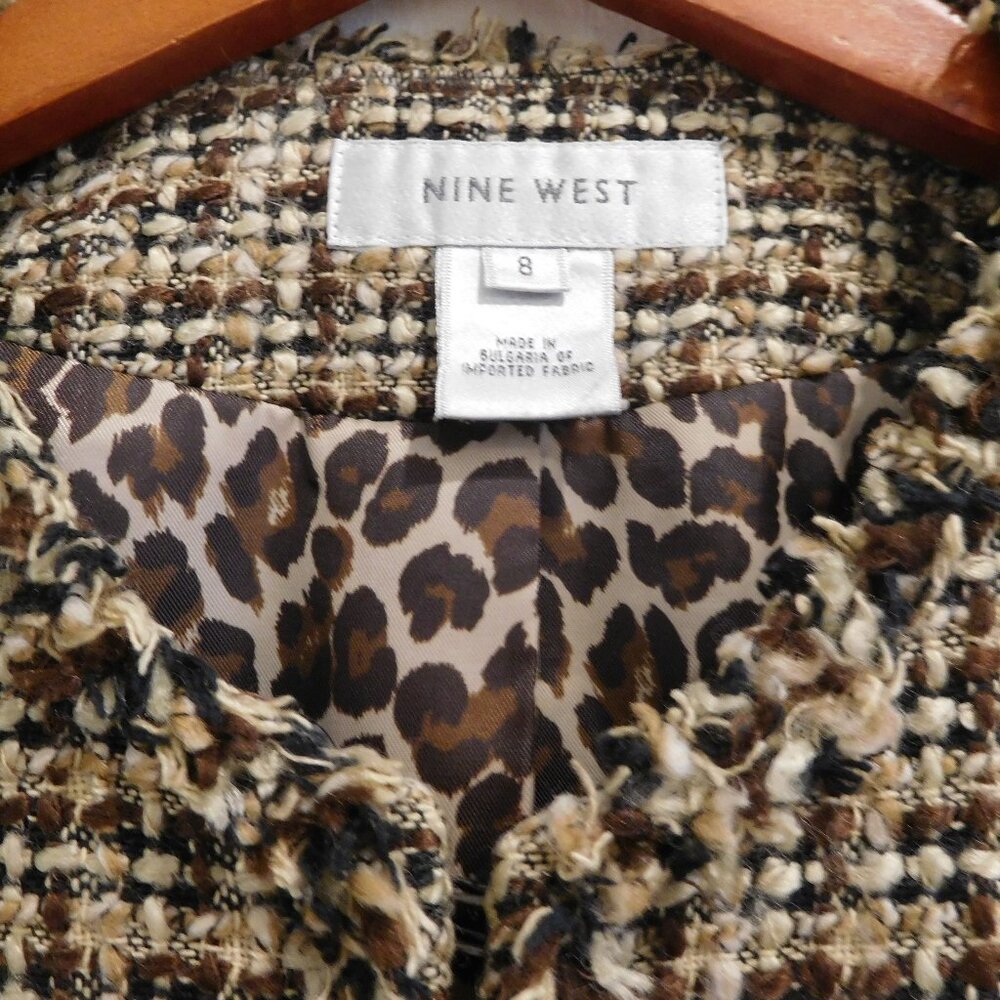 Tweed Collarless Blazer - image 4